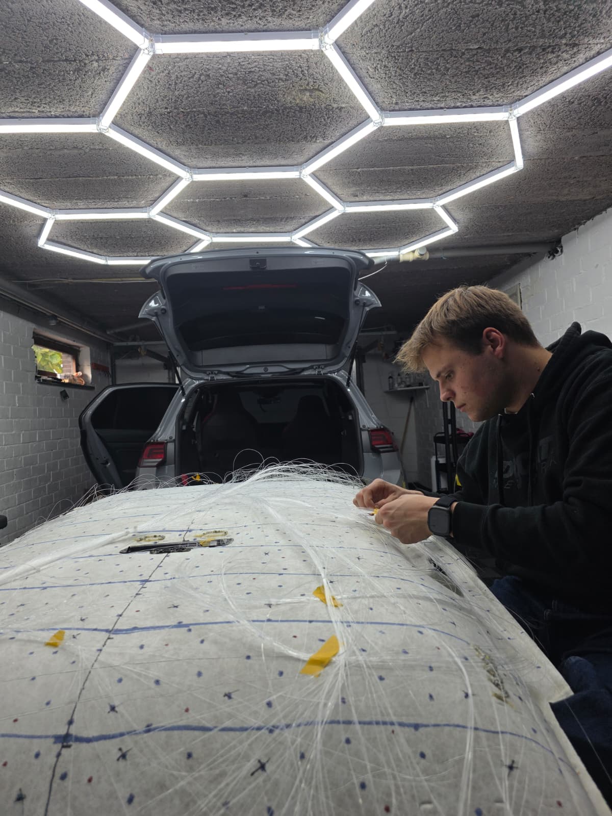 Golf GTI headliner re-trim and fibre-optic placement