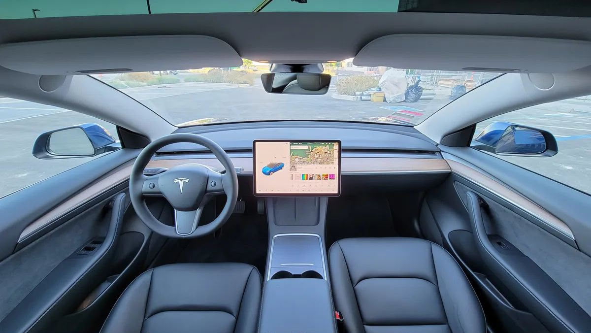 Tesla Model 3 interior before wrap detail