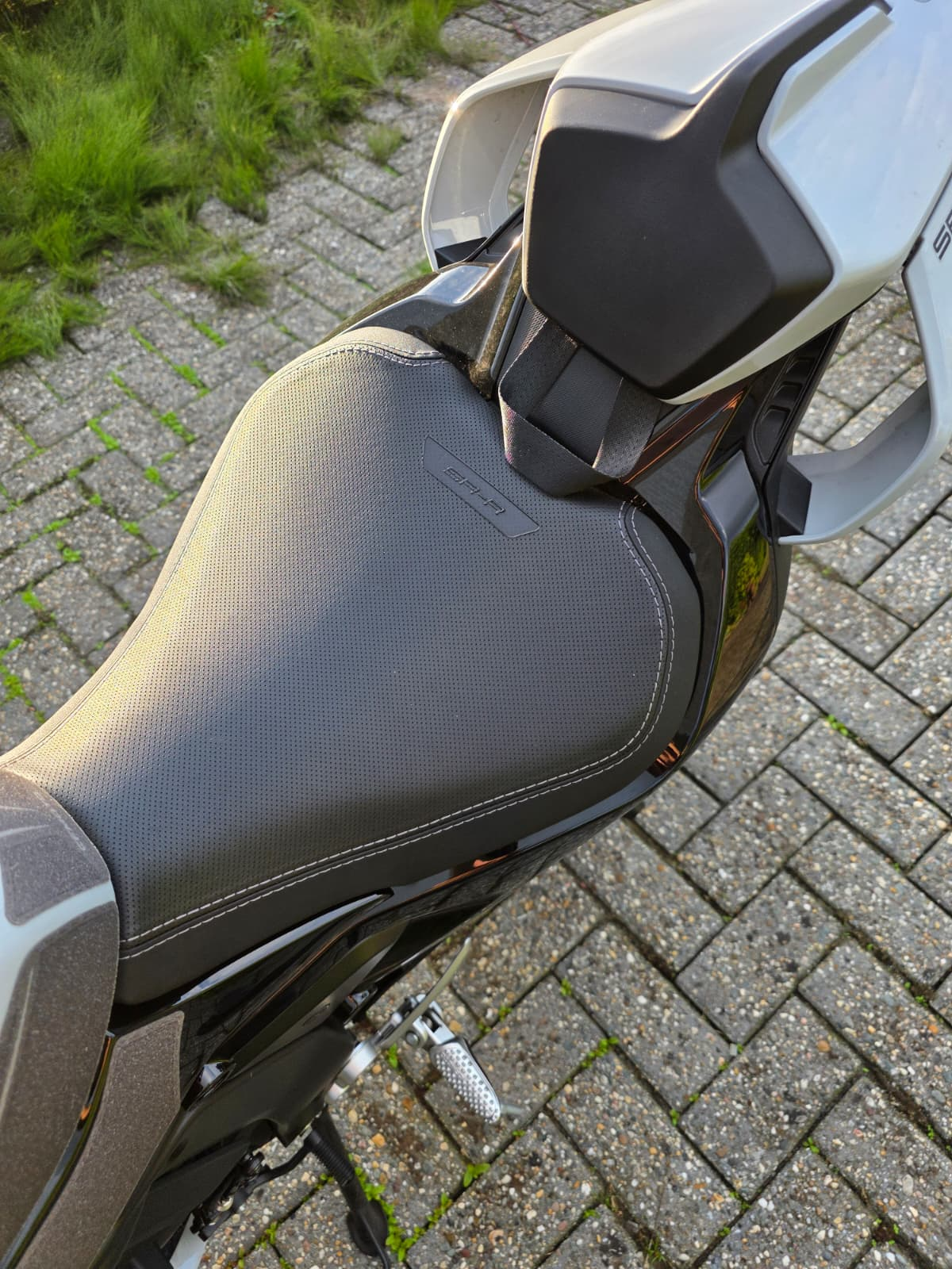 CFMoto 675 SR-R seat before custom stitching