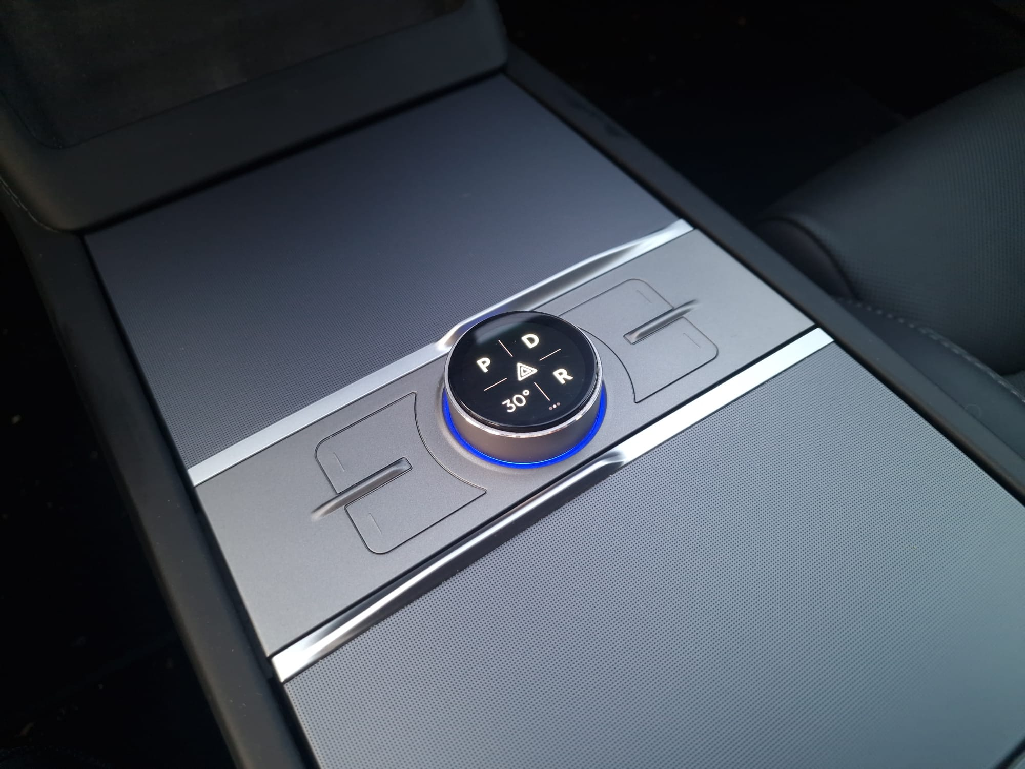 Custom Tesla interior with ambient lighting